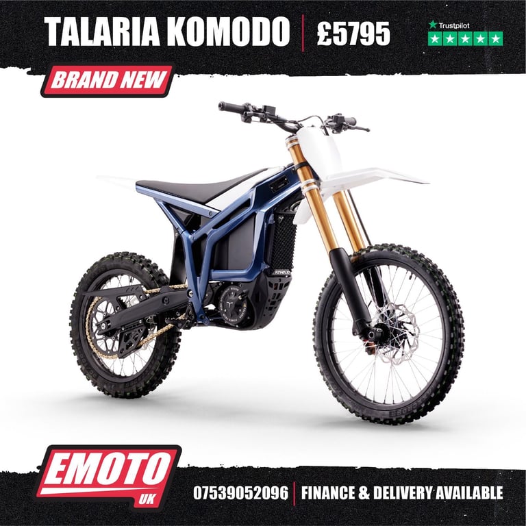 NEW TALARIA KOMODO BLUE 72V 2025 Electric Bike @EmotoUK - Finance Available