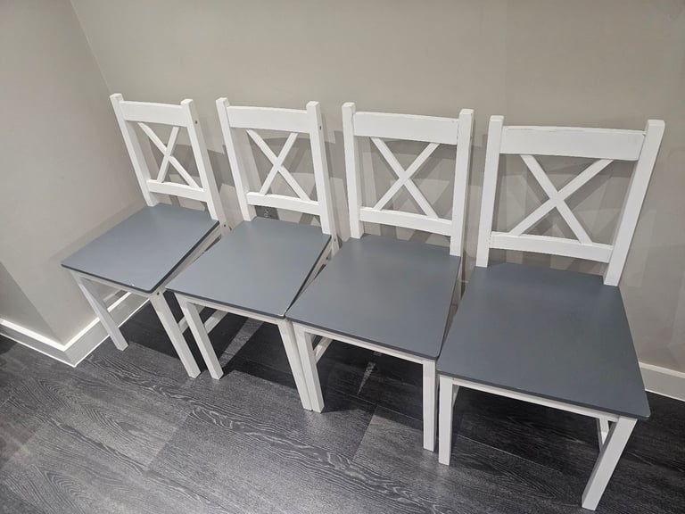 Dining Table & Chairs – Blue-Grey/White (sogesfurniture)