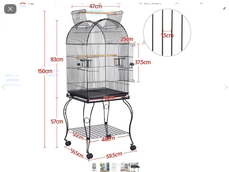 image for Open top bird cage