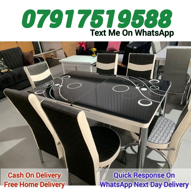 Dining table with 4 and 6 chairs Free Delivery