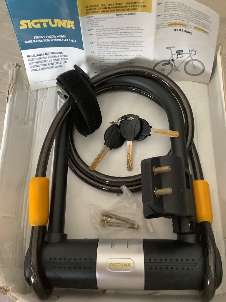 image for Brand new Two high security bike locks plus wire rope