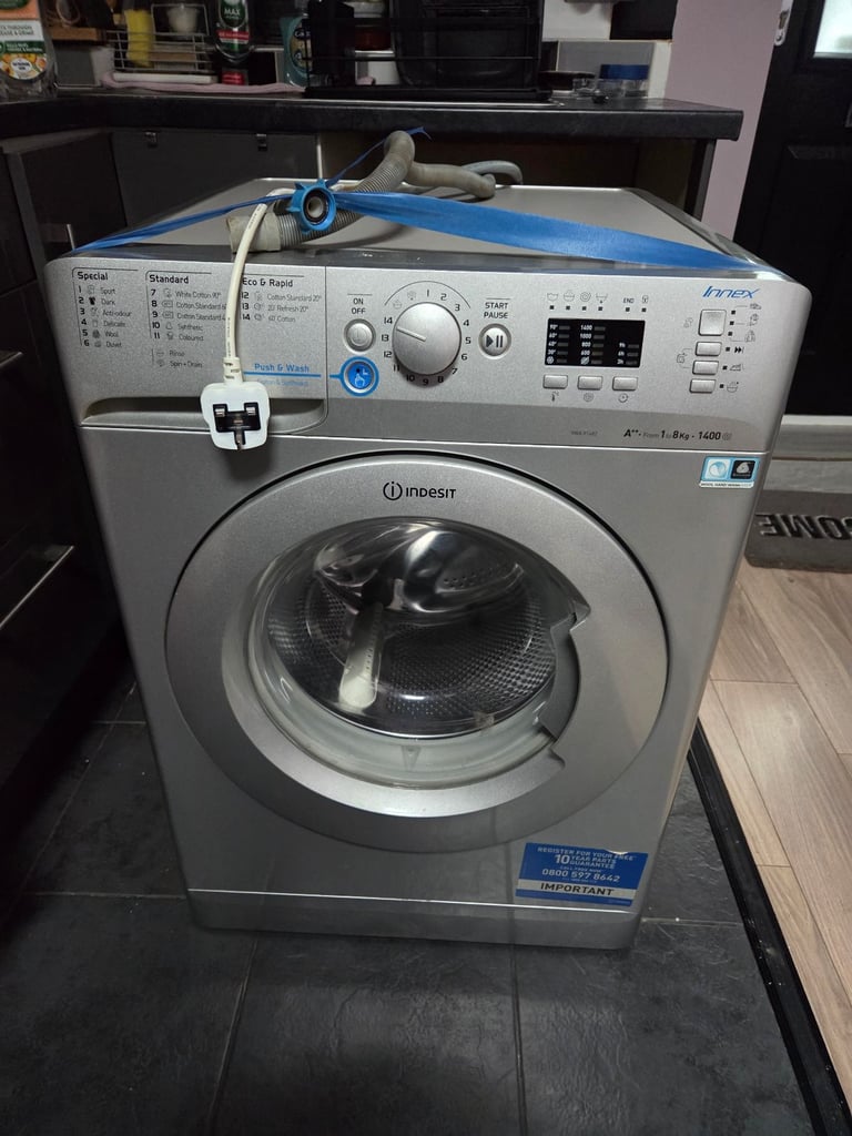 image for Indesit silver 8kg washing machine 