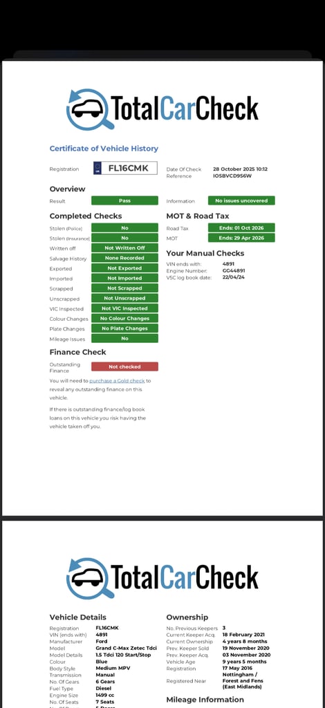 Ford, GRAND C-MAX, MPV, 2016, Manual, 1499 (cc), 5 doors