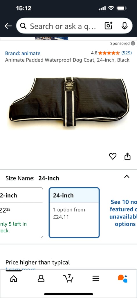 Size 24  ANIMATE dog coat and FREE size 28  MASTA pink one. BARGAIN price thanks 🙏 