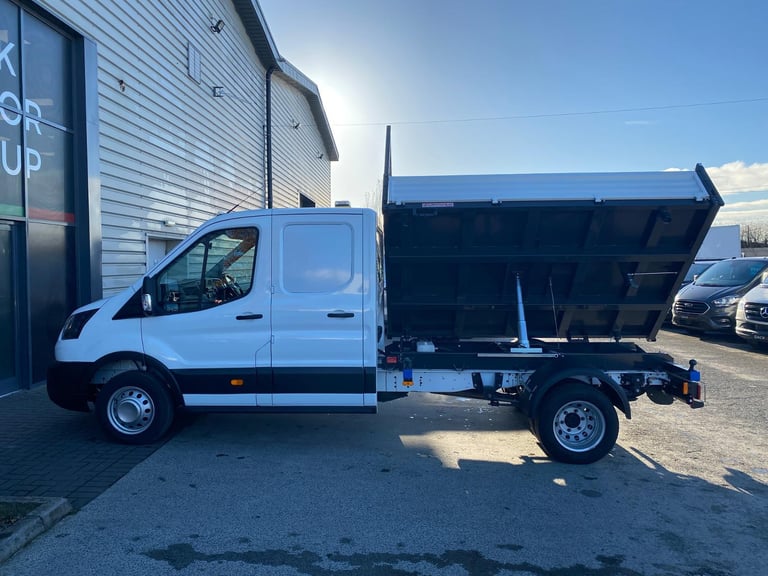 25 Reg Ford Transit L3 DRW DC Utility-Storage Steel Tipper, Tow-Bar