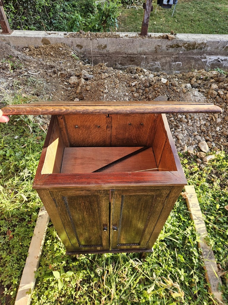 Small vintage hardwood cabinet