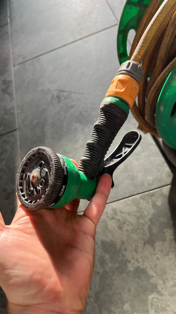 Garden Hose With Reel & Spray Gun Attachment 