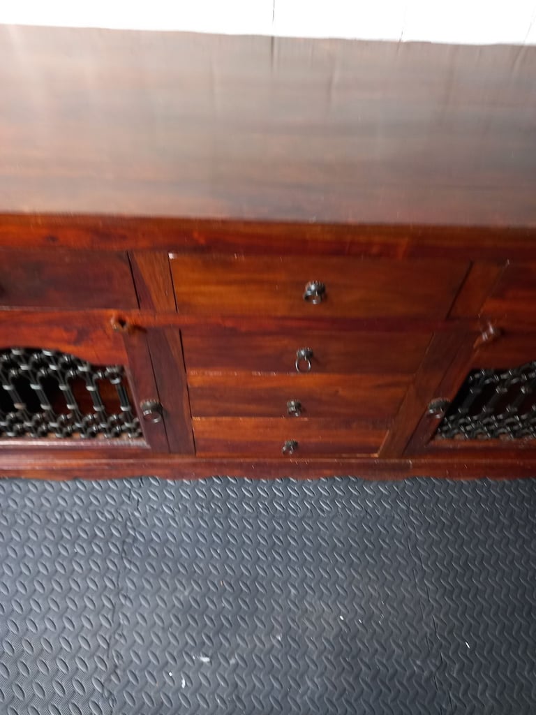 image for Rennie mackintosh style made of acacia wood long storage unit.