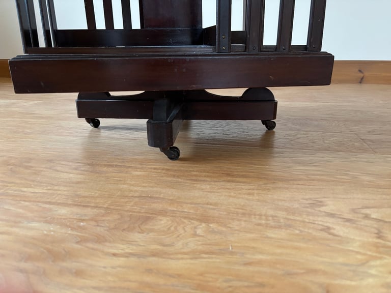Revolving Mahogany Bookcase Inlaid Top