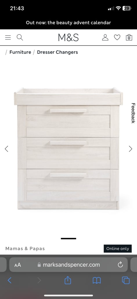 Mamas & Papas Atlas nursery furniture wardrobe and drawers