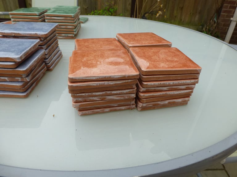 Brand new handmade 10cm square wall tiles Blue orange and green available