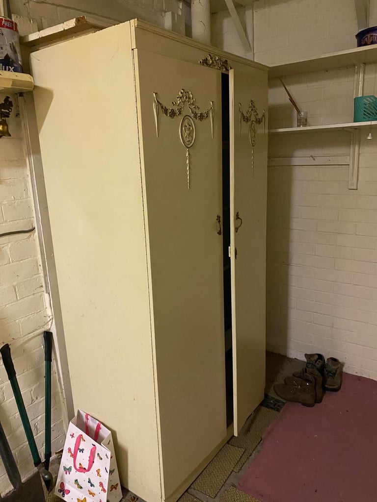 White cream regency double wardrobe Parisian vintage  