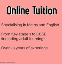 EXPERIENCED ONLINE TUTOR FOR MATHS AND ENGLISH 