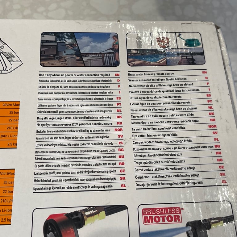 WORX WG630E.1 18V 20V Max Cordless Hydroshot Pressure Washer Boxed