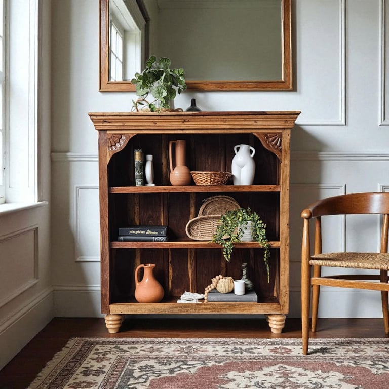 Gorgeous Indian Sheesham Bohemian-Style Bookshelf / Sideboard / Display Cabinet