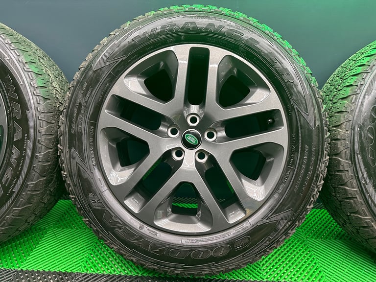 New Defender 90 / 110 L663 20” style 5095 Anthracite Grey Alloy Wheels & Goodyear Wrangler AT’s!