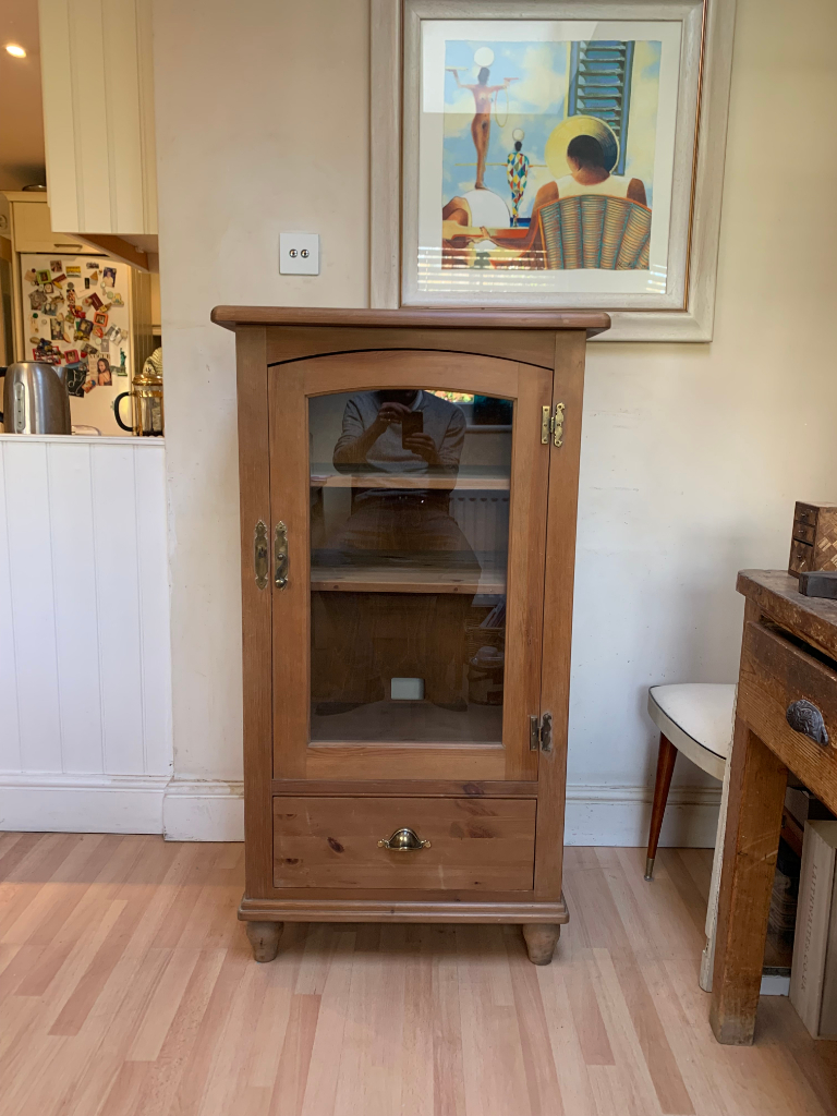 Lovely Solid Pine Display / Storage Cabinet with Drawer - Very good condition (2)