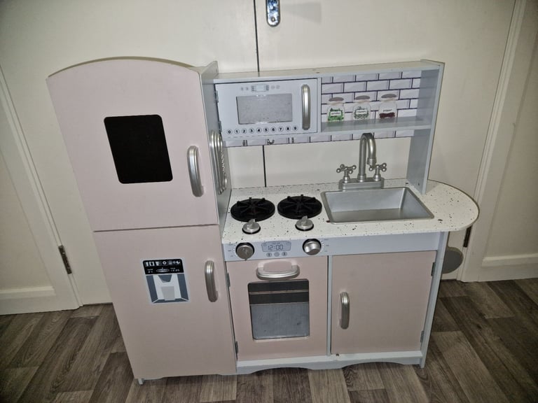 Kids Wooden Play Kitchen Deluxe Pretend Kitchens Pretend Cooking Toy Set