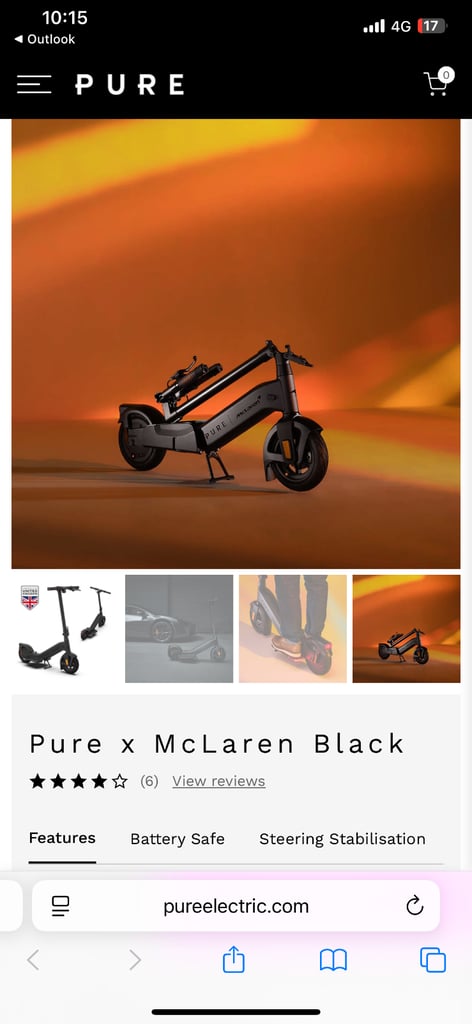 Electric Scooter Pure x Mclaren Black £230 bought for £799 in March…