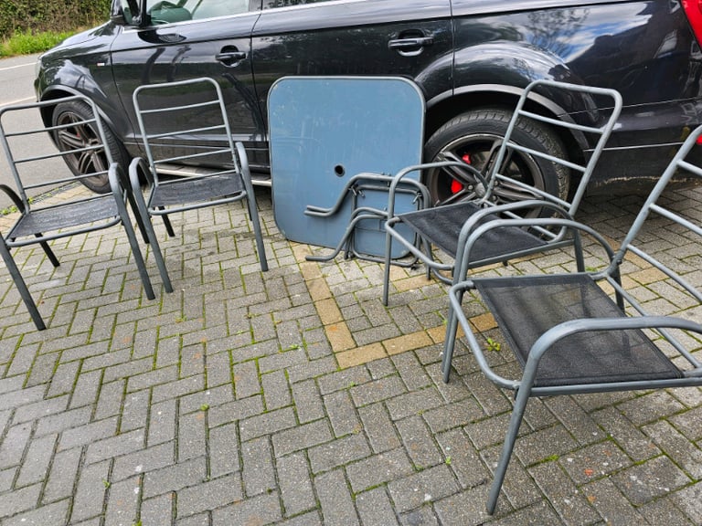 Garden table glass top x4 chairs + x4 cushions in Norwich, Norfolk Gumtree