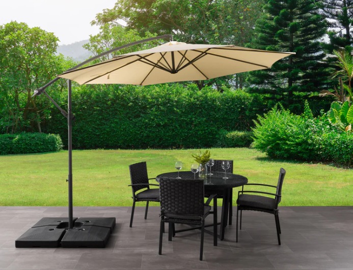 outdoor garden furniture- 3M Freestanding overhanging parasol with free  cover (worth £25) | in Renfrewshire | Gumtree