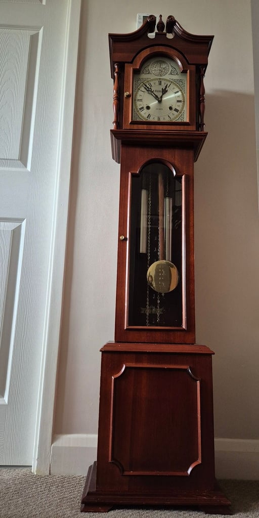 Tempus Fugit 31 Day Grandmother Laurain Clock, 142cm tall, clock strikes on the hour and every half
