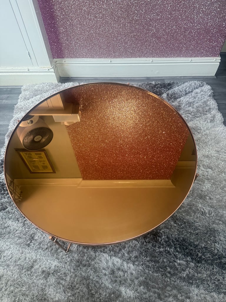 Glass mirror coffee table 