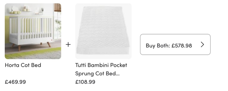 Luxury Cot Bed By Isabelle & Max + Mattress Size 60 x 120 cm