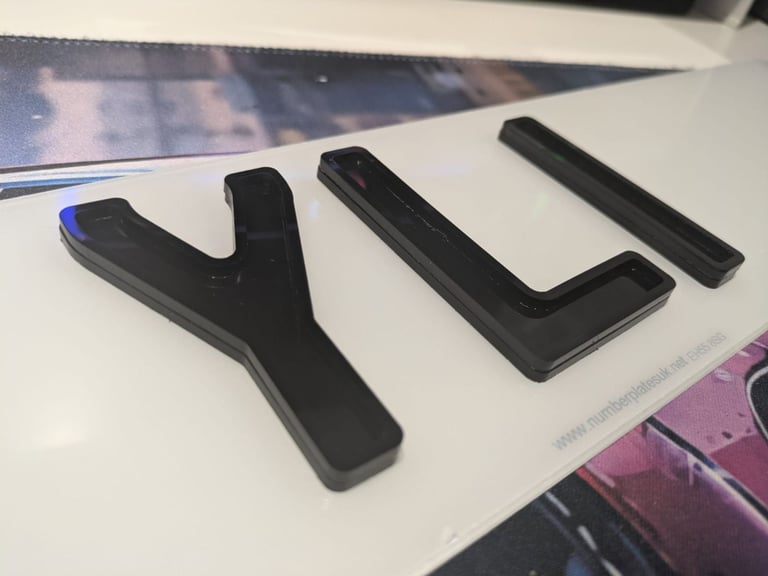 6mm All Black Ghost 4D Car Number Plates