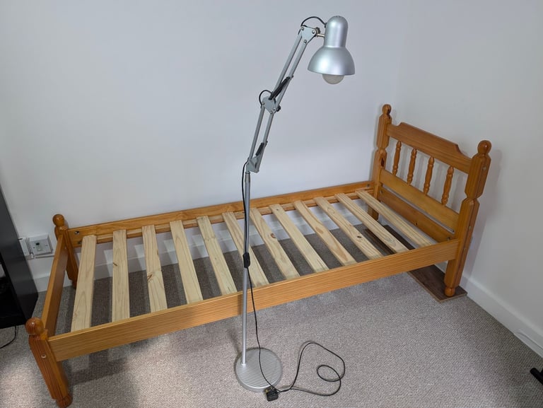 FREE! 3 ft Single Bed, standing lamp and standing shelf