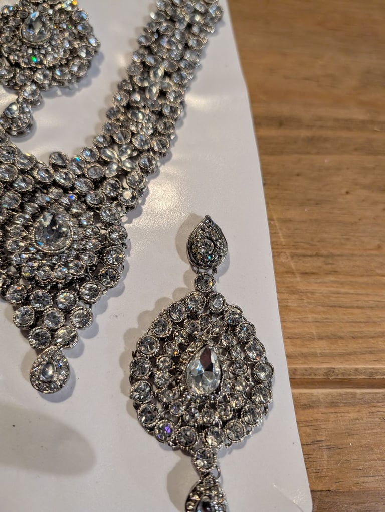 Dimonte asian necklace set indian pakistani earrings 