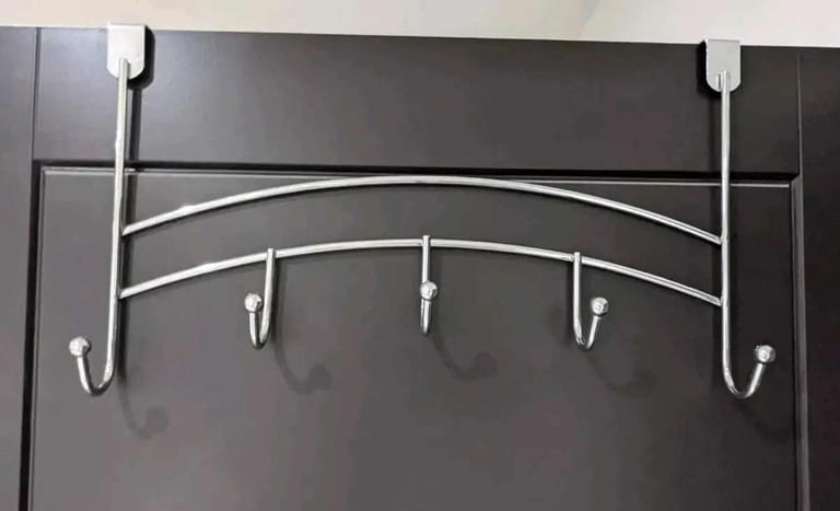 Over The Door Hanger 5 Hooks Clothes Coat Jacket Rack Towel Holder