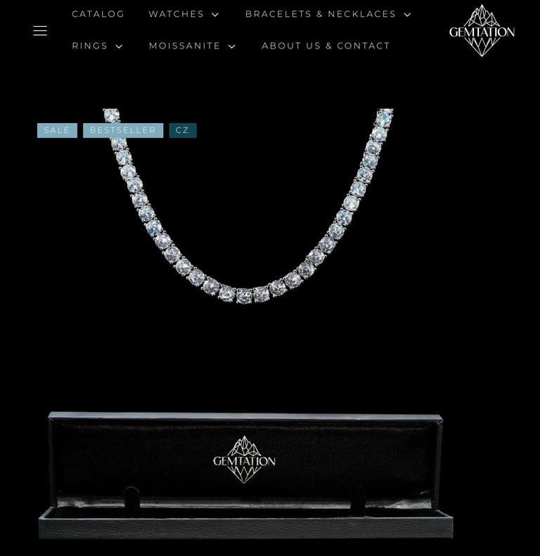 image for Stunning Unisex Necklace Silver & Zirconia stones. Brand new unworn. 