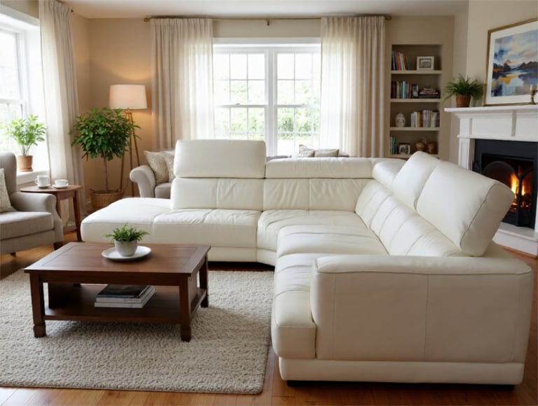 Dfs white leather corner sofa