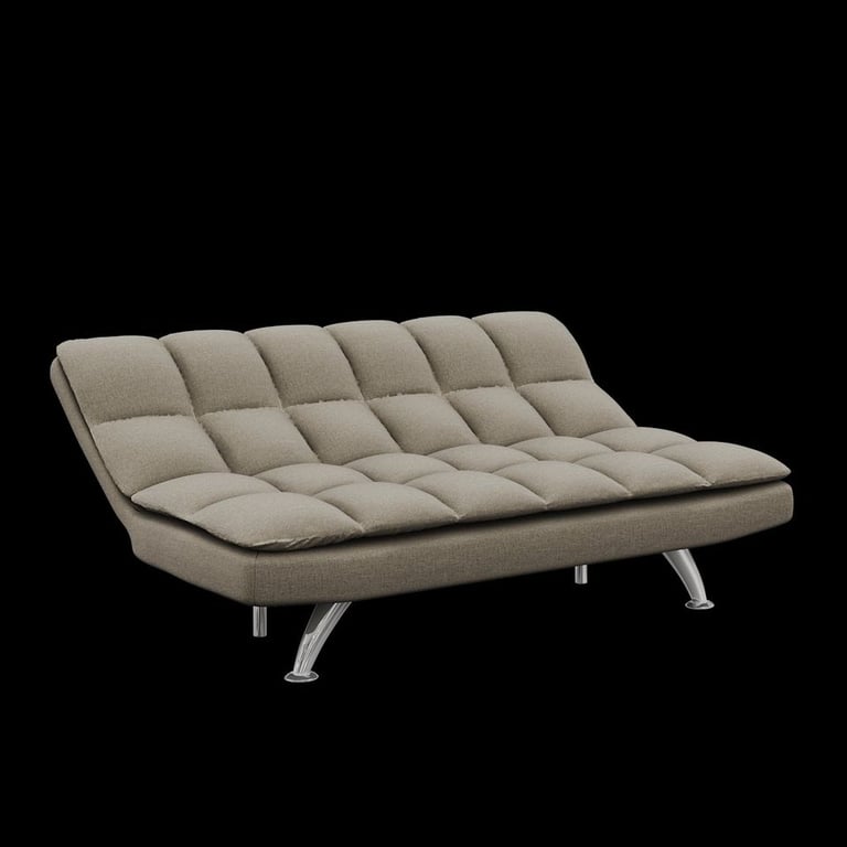 New Grey Cube Design Fabric 3 Seater Padded Sofa Bed RRP £425 Our Price £280