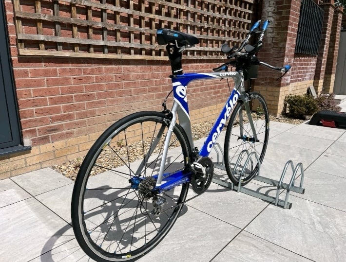 Cervelo P2 time trial bike with upgrades 