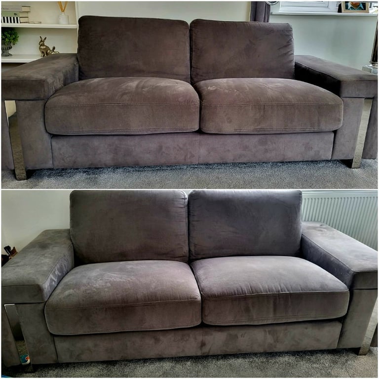 Luxury Designer Grey Textured Velvet 3 seater sofa, Made in Italy, (2 AVAILABLE) New Trend Concepts