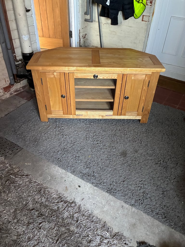 Solid oak TV stand