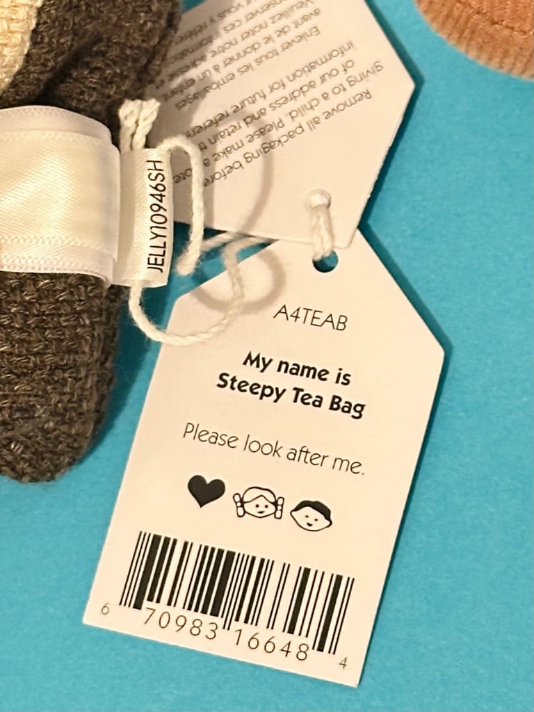 BNWT Jellycat Amuseable Steepy Tea Bag Limited edition