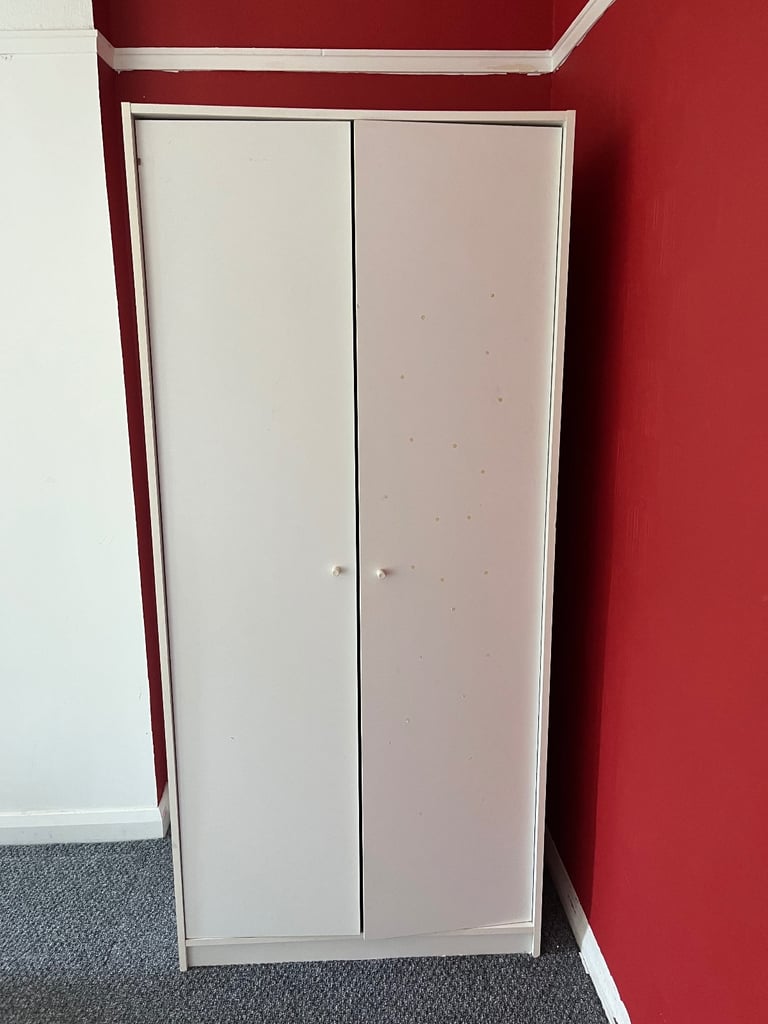 image for White ikea single wardrobe 