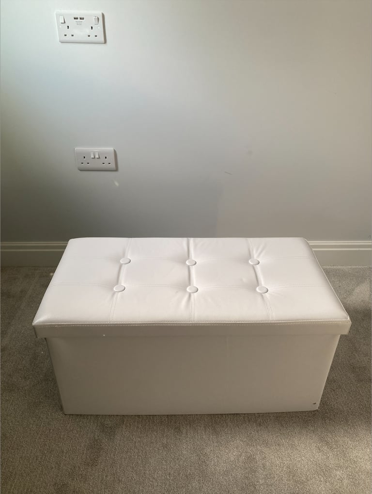 Nyxi Foldable Ottoman Storage Box, 76x38x38cm, 80L Capacity, Faux Leather, Multi-Purpose Seat