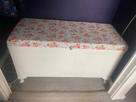 image for Blanket box ottoman upcycled vintage chest bench Kidston shabby chic