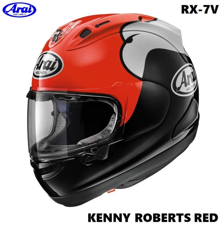 image for RARE COLLECTORS ITEM - #ARAI RX-7V MOTORCYCLE HELMET - KENNY ROBERTS EAGLE RED