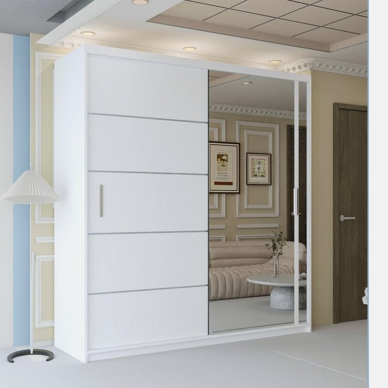 👍MEGA SALE👍 Brand New Chicago Milan 2 to 3 Doors Sliding Wardrobe with Full Mirrors Matte