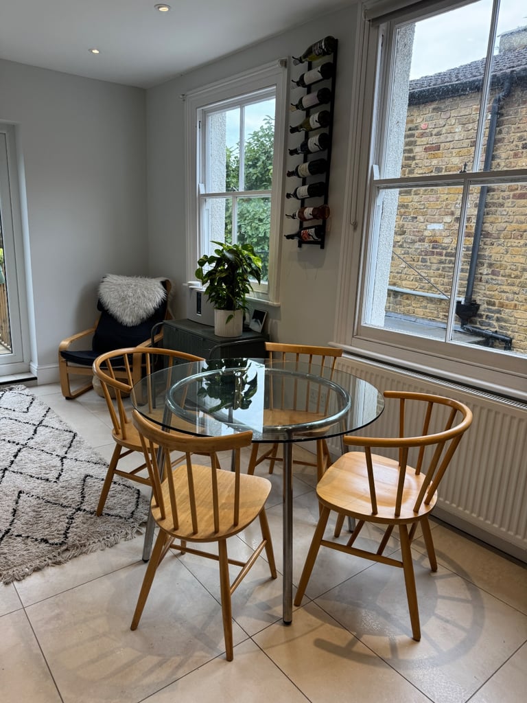 Glass top dining table 