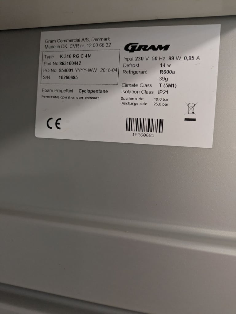 Gram 310 Commercial Fridge 