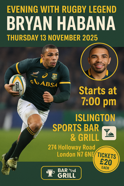 image for Evening with Rugby Legend Bryan Habana