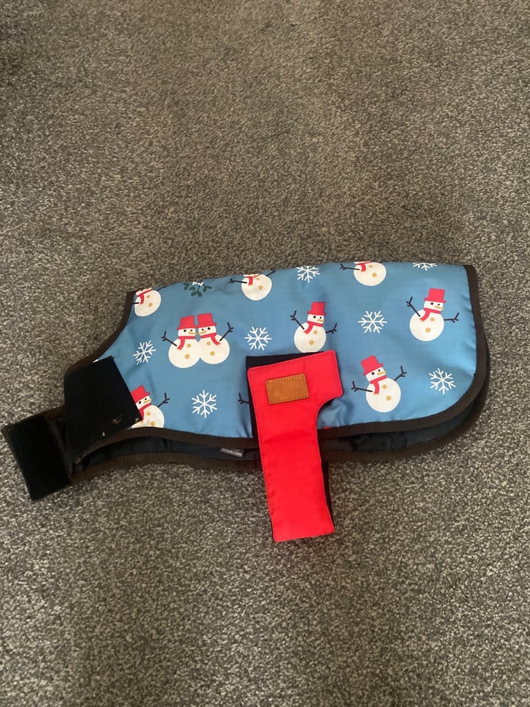 Snowman pattern dog coat