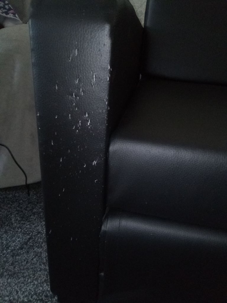 Faux Leather Sofa Bed - Black.  Cash Only. Collection Only.