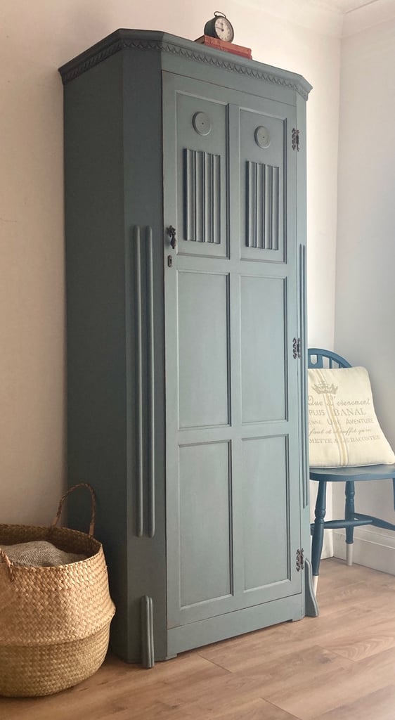 Vintage Hand Painted Shabby Chic Wardrobe Hall Cupboard FREE DELIVERY